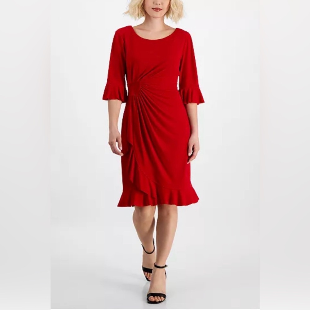 Connected
Petite 3/4-Sleeve Ruffle Jersey Dress